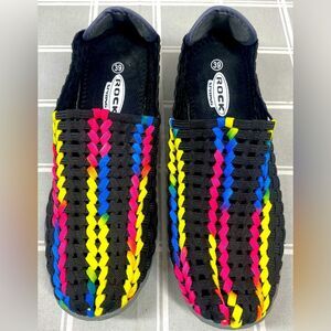 Womens Rock Spring Elasticated Shoes Colorful Elastic Stretch Easy on Sz 39 US 8
